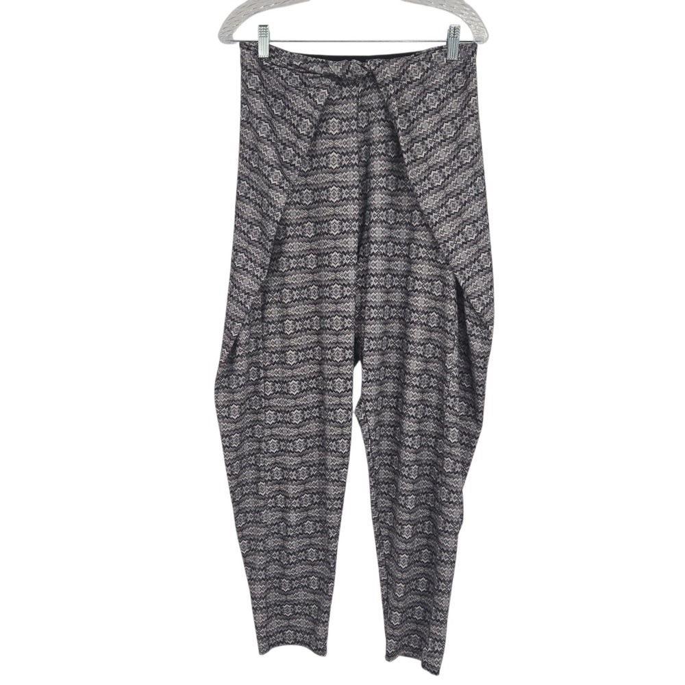 Studio by Capezio Harem Pants Womens S Gray Chevron Geometric Dance Yoga‎ Lounge